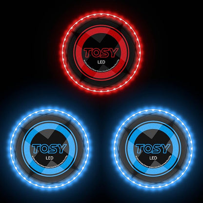 TOSY Bundle of 3-2X Blue + Red - Flying Disc 36 LEDs, Super Bright, Smart Modes, Auto Light Up, Rechargeable, Cool Fun Christmas, Birthday & Camping Gift for Men/Boys/Teens/Kids, 175g Frisbee