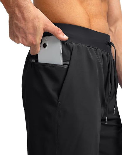 Men's Running Shorts with Zipper Pockets 9 Inch/ 7 Inch / 5 Inch Lightweight Quick Dry Gym Workout Athletic Shorts for Men(7 inch)