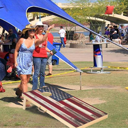 Solid Wood Vintage Cornhole Game Set, Two 4'x2'Cornhole Boards, 8 Cornhole Bags for Indoor and Outdoor Toss Games Competitions, Tournaments