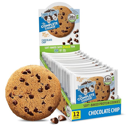 Lenny & Larry's The Complete Cookie, Chocolate Chip, Soft Baked, 16g Plant Protein, Vegan, Non-GMO, 4 Ounce Cookie (Pack of 12)