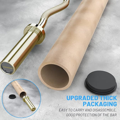 47" Olympic EZ Curl Bar 500-lbs Capacity Steel Barbell Suitable for 2" Weight Plates, 2-Inch Curl Bar for Weight Lifting,Hip Thrusts,Squat,Biceps-Home Gym Weight Bar