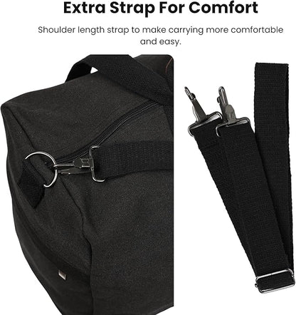 Duffle Bag ??Multipurpose Canvas Bag for Travel, Gym, Weekender, Carry On & More ??Durable, Spacious, Unisex Overnight Bag for Men & Women ??Perfect for Sports, and Everyday Use (Black)