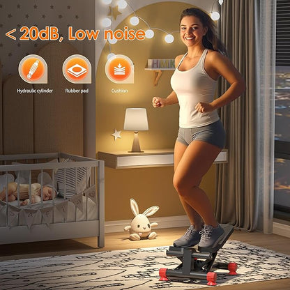 SogesPower Steppers for Exercise at Home,Mini Stair Stepper with Resistance Bands,Full Body Workout Equipment with LCD Monitor,Portable Stepper with 330LBS Capacity