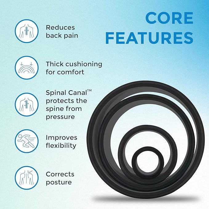 Chirp Wheel Foam Roller ??Targeted Back & Neck Relief, Lumbar Spine Stretcher, Spinal Decompression Back Stretcher, Massage Roller with Density Foam for Physical Therapy, Supports 500lbs, 4-Pack Black
