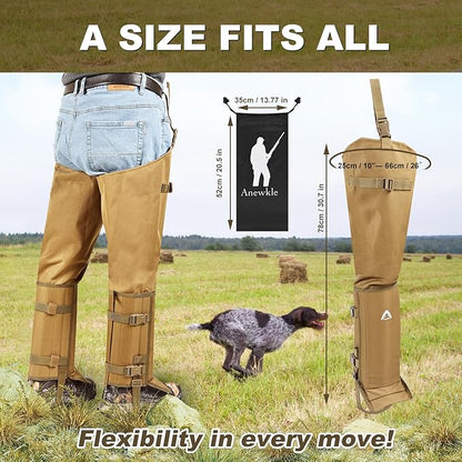 Snake Guard Chaps Waterproof Snake Chaps for Hunting Snake Bite Protection Gear Adjustable Size Snake Proof Gaiters Fit for Men & Women Anti-Snake Gaiters for Legs Cover From Ankle to Thigh