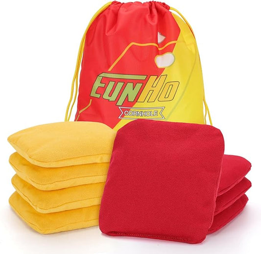 EunHo Dual Sided Cornhole Bags Regulation Set of 8 Professional Cornhole Bean Bags Slick and Stick
