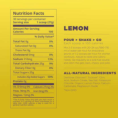 Tailwind Nutrition Endurance Fuel, Carbohydrate & Electrolyte Sports Drink Mix Powder, Gluten-Free, Vegan, Lemon, 30 Servings