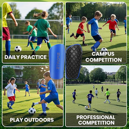 Shin Guards Soccer Kids 2025 Version High-Density Foam Soccer Shin Guard with Sleeves Shin Protective Pads for Kids Daily Practice School Competitions Outdoor Play