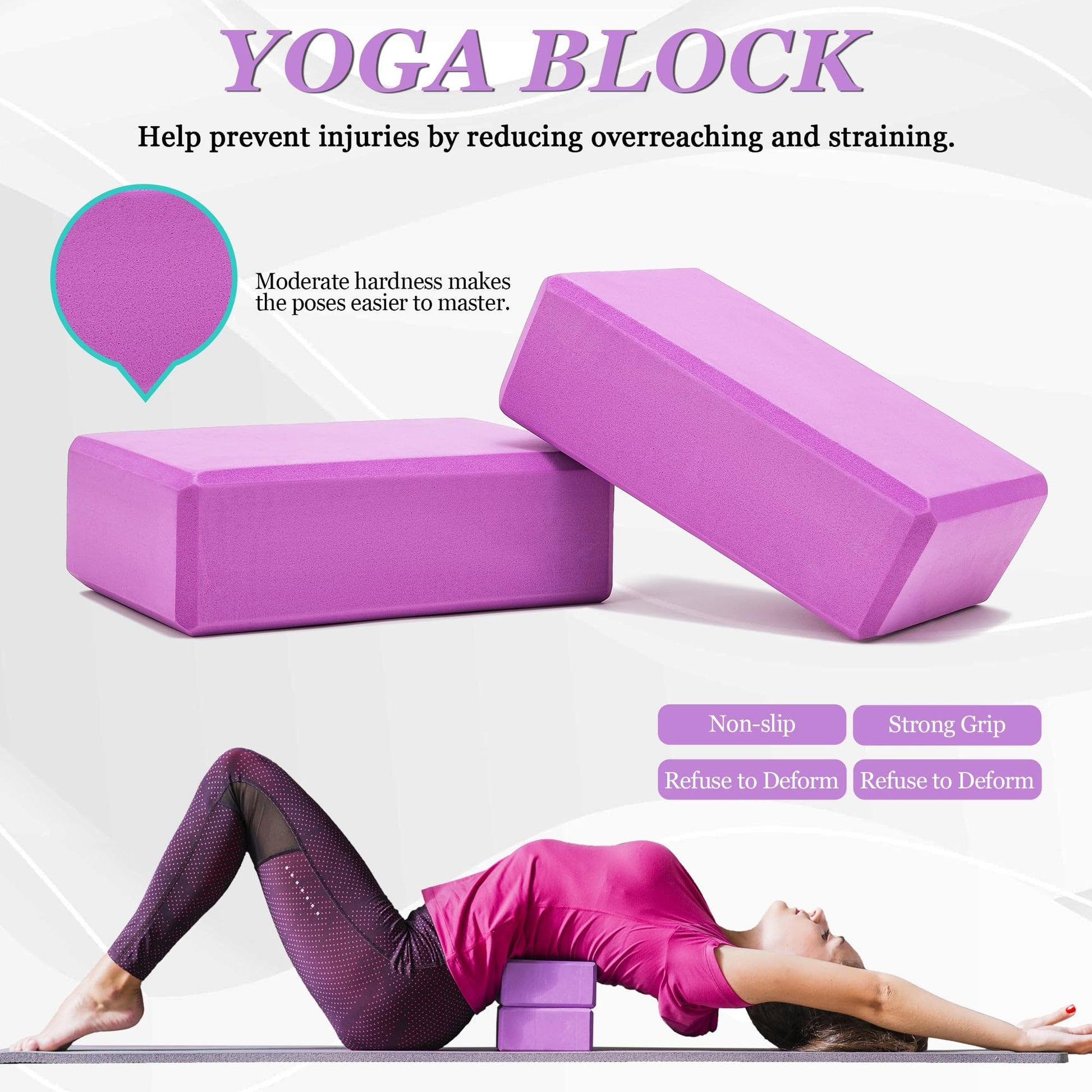 HNCTINNO All in One Yoga Wheel Set, Soft Foam Roller Wheel for Back Pain & Stretching, Yoga Blocks
