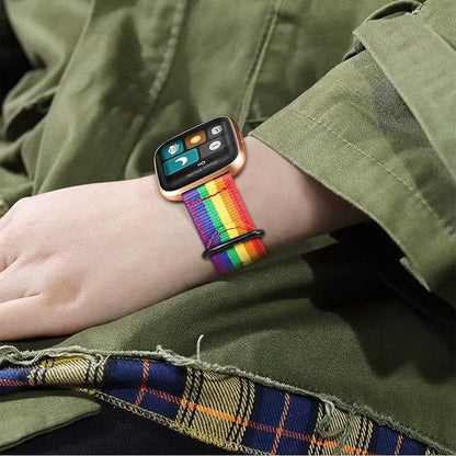 FINTIE Bands Compatible with Fitbit Versa 2/1 / Lite Edition, Soft Nylon Replacement Strap Wristband Accessories (Colorful)