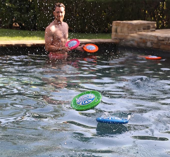 Disc - Water Disc Toy for Spring & Summer Fun - Skips, Slides, Jumps - Pools, Beaches & Backyards Fun for All Ages (Green)