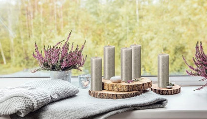 BOLSIUS Silver Shimmer Metallic Pillar Candles 4 Pack - 2.75 X 7.5 Inches - Premium European Quality - Includes Natural Plant-Based Wax - Unscented Dripless Smokeless 85 Hour Party Décor Candles