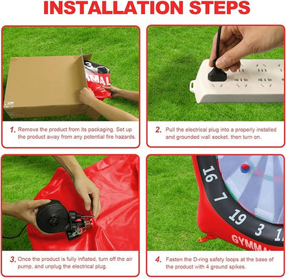Giant Dart Board Inflatable with Pump, Outdoor and Indoor Soccer Sport Kick Dartboard for Kids and Adults, Waterproof Darts Board Yard Game with 20 Golf Balls, 4 Sticky Balls, 2 Soccers