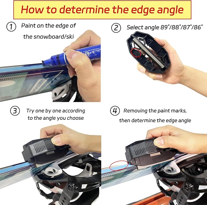 Snowboard Ski Edge Bevel Tuning ski Wax kit，Snowboard Tool，ski Edge Sharpener Tuner Side Ski Angle Tool & Diamonds & Gummi Stone (Tool+Diamonds + Gummi Stone)