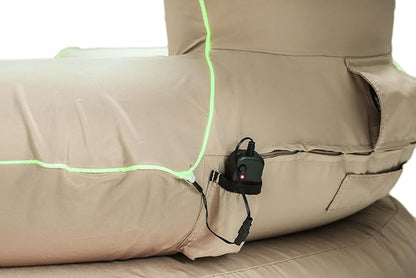 LUOOV Inflatable Couch Chairs Blow up Camp Sofa Camping Air Couch Sofa Inflatable Outdoor Furniture Chair Couch Lounger Air Sofa for Adult(Khaki Single)