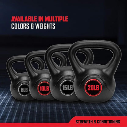 RBX Cement Kettlebell with Shock-Proof Plastic Coating for CrossFit Training