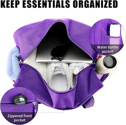 SeaRock 14 inch Small Gym Bag, Mini Duffel Bag for Women & Men, Carry On Lightweight for Travel Sport - Purple
