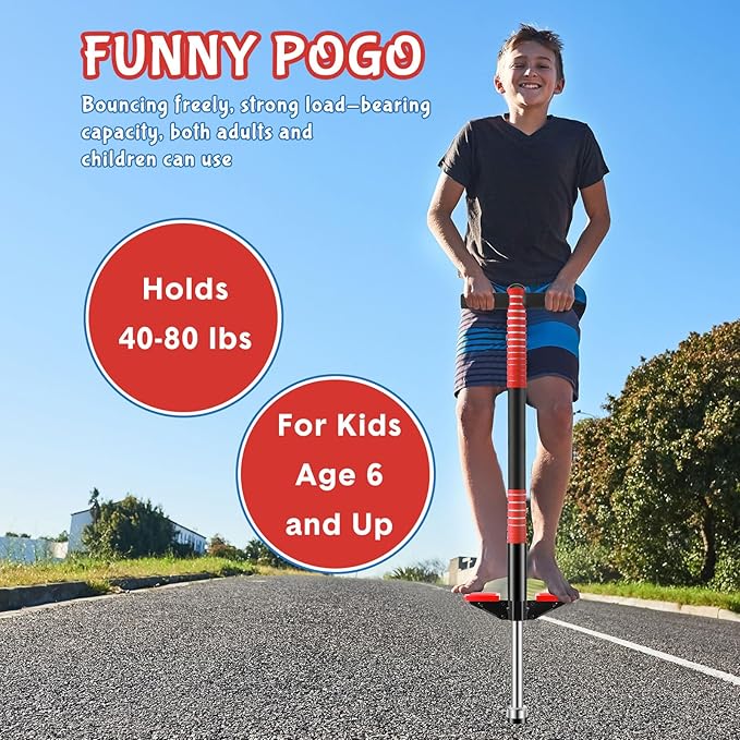 Leitee 3 Pcs Pogo Stick for Kids Age 6 and Up, Suitable for 40-80 lbs, Soft Foam Jump Stick for Beginners Kids Exercise Body Balance Keep Healthy, Outdoor