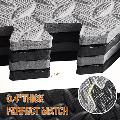 GWT Puzzle Exercise Mat, EVA Foam Interlocking Floor Tiles for Home Gym, Workout Equipment, Treadmill, Protective Flooring, Fit Tile 48 SQ FT (12 Pcs)