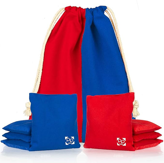Professional Cornhole Bags - Set of 8 Regulation All Weather Double Sided - Sticky Side/Slick Side
