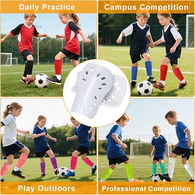 2 Pairs Shin Guards Soccer for Kids,Shin Pads Extra Lightweight Breathable Slide in Shin Guard for Football Training Match Outdoor Activities Protective Slip-in Shin Guards for Boys Girls