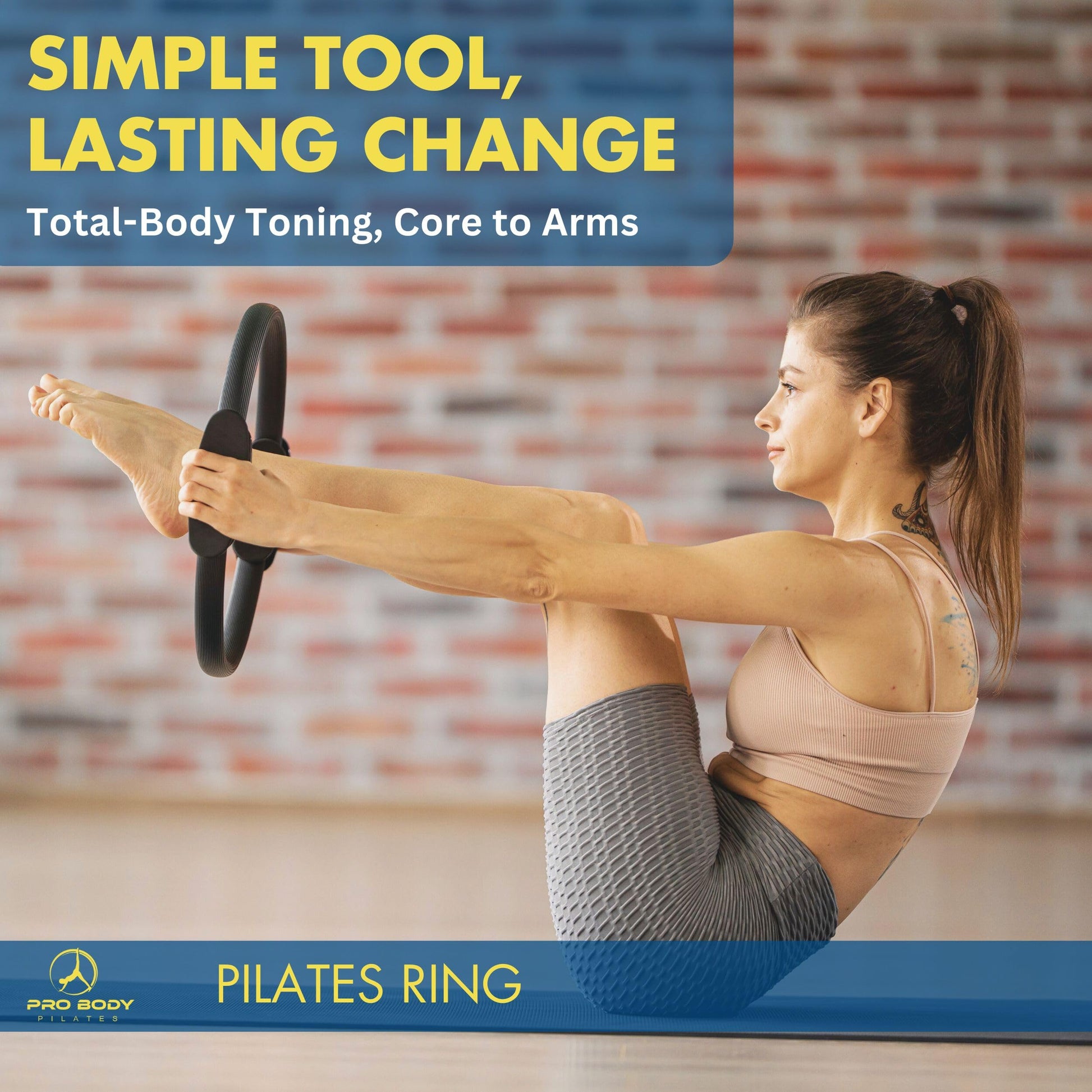 ProBody Pilates Kit — 14 Inch Ring, 9 Inch Ball, 4 Bands & Pump (Black)