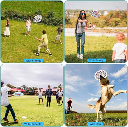 Mototo 72 Pieces Foldable Flying Disc Fans with Bag Folding Pocket Toy Set for Kids Fun Birthday Party Favors Summer Outdoor Activity Game Halloween Christmas