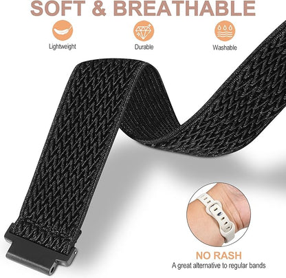 Elastic Nylon Watchband Compatible with Garmin Forerunner 235/220/230/620/630/735XT,Soft Adjustable Sport Stretchy Replacement Strap for Forerunner 235 Lite/Approach S20/S6/S5 Accessory