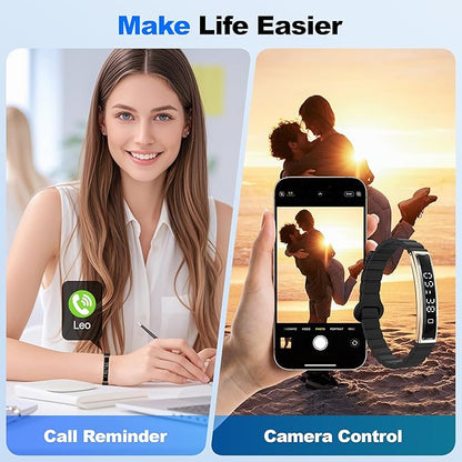 Sleep & Fitness Tracker with 2 Bands, Lightweight Smart Bracelet Wristband for Women Men, 24/7 Heart Rate, Blood Oxygen & Stress Monitor, Waterproof Health Trackers, No Subscription Fee (Rose Gold)