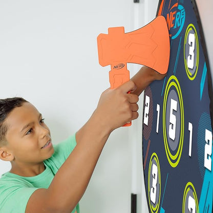 NERF Lumberjack Toss Axe Throw - Back-of-Door Axe Tossing Target with 2 Foam Axes - Great for Game Rooms or Kids Bedrooms