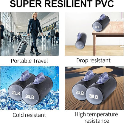 Water Dumbbells, Water Filled Training Dumbbells, Travel Weights Set, Adjustable Weights to 4-30 Lbs/Pair, Portable Gym for Strength Training, Fitness and Shaping