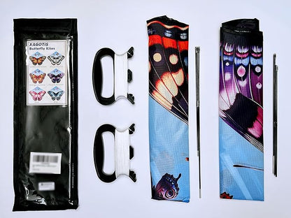 2 pcs Butterfly Kites with Kite String, for Adults and Kids, Perfect for Beach & Outdoor Fun, Easy to Assemble and Fly(31″x23″)