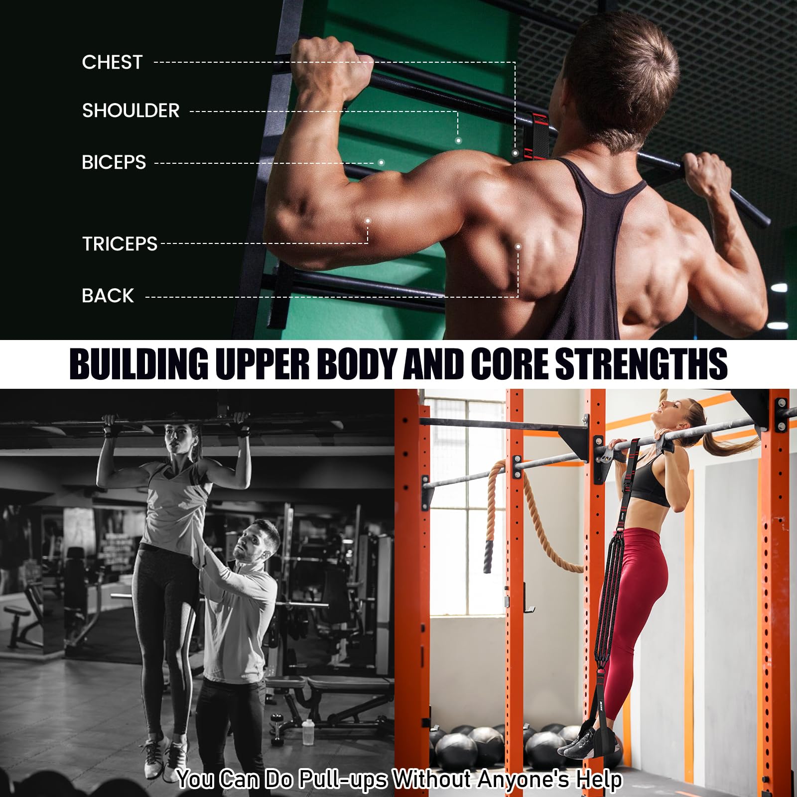 Pull Up Assistance Bands 260lbs, Heavy Pull Up Bands Resistance Bands for Pull Ups Working Out with