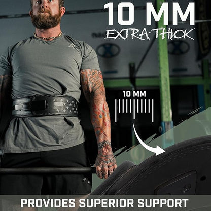 Weight Lifting Belt - Lever Gym Belt for Weightlifting, 10mm Leather Weight Belt for Men - 4 Inches Wide for Support & Stability for Workouts, Powerlifting, Bodybuilding, Fitness & Crossfit