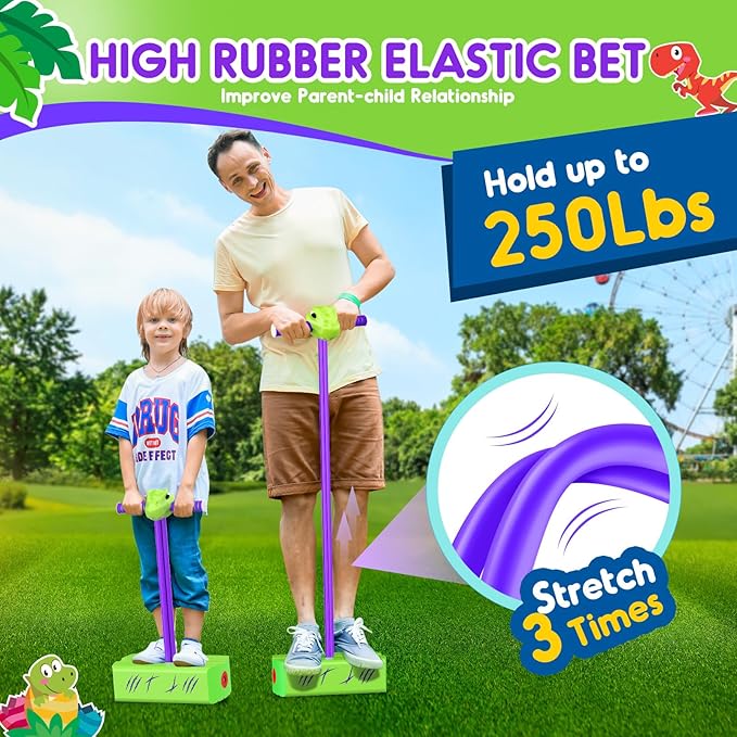 CUUGO LET'S GO! CG Jumping Promotes Growing Taller- Pogo Stick Foam Pogo Jumper for Kids, Toys for 3-12 Year Old Boys Girls Outdoor Toys Indoor Toys Fun Gifts Christmas Stocking Stuffers Gifts