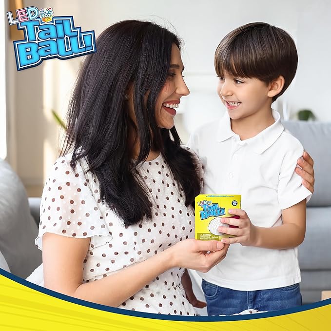 Outdoor Throw and Catch Light Up Ball Games -Kids Sports Ball & LED Tail Glow at Night - Play in The Dark - Fun Throwing Toys for Kids & Adults, Boys & Girls