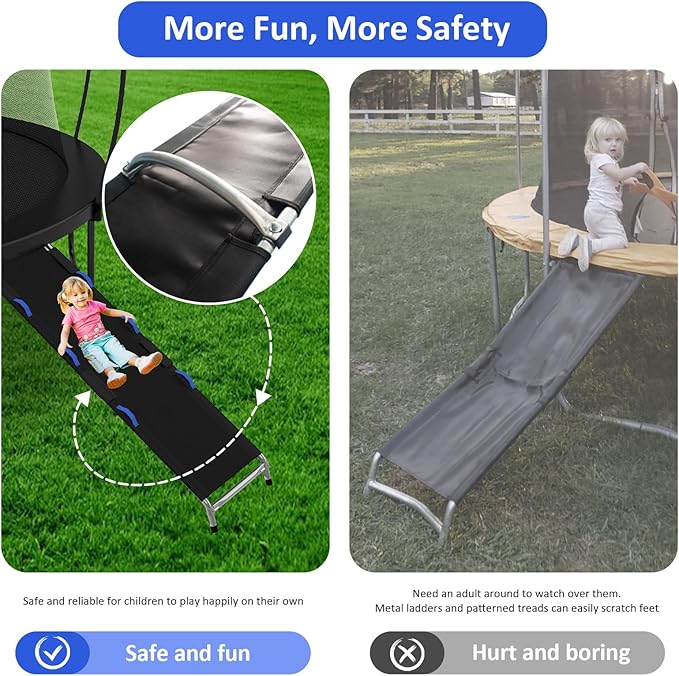 Trampoline Ladder Slide Kit, Trampoline Accessories Includes Slide and Ladder for Children to Climb and Slip Down