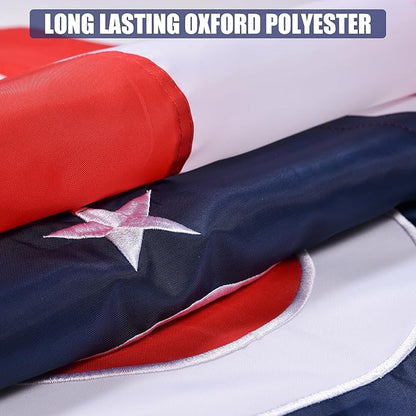 Ohio State Flag 3x5 Ft, Deluxe Embroidered Premium Polyester Durable OH Outside Flag, Indoor/Outdoor with Sewn Stripes and Brass Grommets