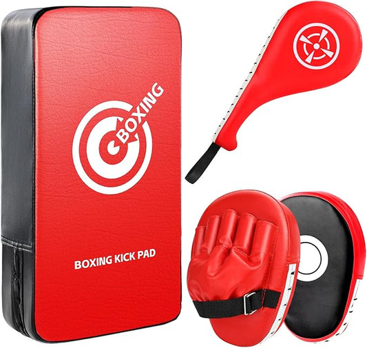 Punching Mitts Kick Pack Set, Boxing Pads Curved Focus Punching Mitts Kickboxing Striking Target
