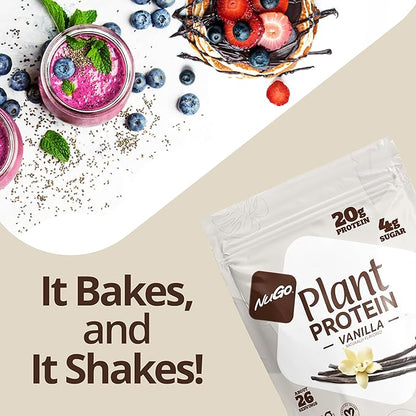 NuGo Plant Protein Powder, Vanilla, 20g Vegan Pea Protein, Low Sugar, Gluten Free, Dairy Free Ingredients, Soy Free, Non-GMO, Plant Based, Kosher, For Smoothies & Shakes, 26 Servings