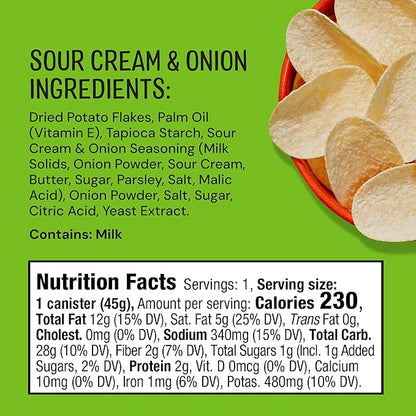 The Good Crisp Company, Good Crisps Minis (Sour Cream and Onion, 1.6 Ounce, Pack of 12) Non-GMO, Allergen Friendly, Potato Chip Snack Pack, Gluten Free Snacks