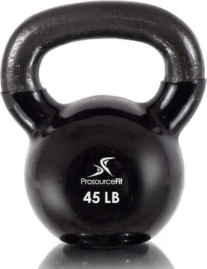 ProsourceFit Vinyl Coated Cast Iron Kettlebells for Full Body Fitness Workouts