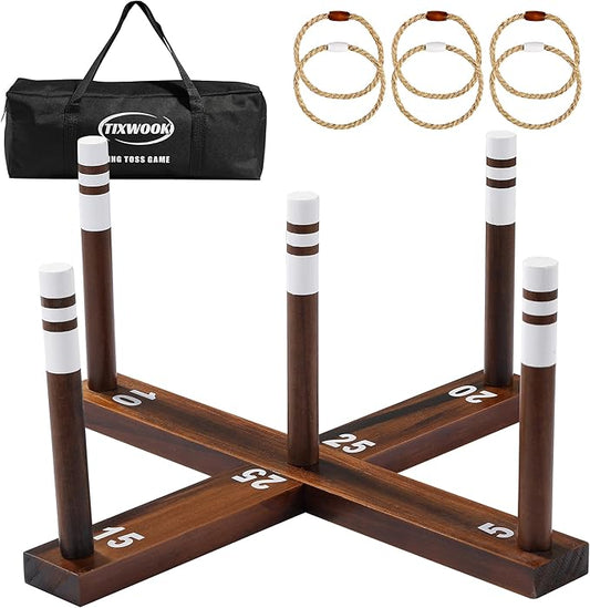 Ring Toss Game,Ring Toss Game for Adults and Kids, Indoor Outdoor Fun Holiday Lawn Yard Game for