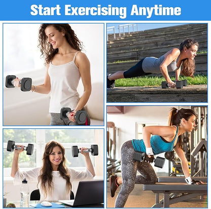 22LBS Adjustable Dumbbells Set, Adjustable Weight Dumbbells with 4 Levels 4.4lb, 6.6lb, 8.8lb, 11lb, Hand Weights Sets for Women/Men Home Gym Full Body Workout