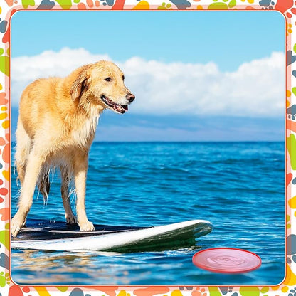 Soulchen 24 Pcs Dog Flying Disc TPR Puppy Flyer Toy Soft Dog Floating Saucer React Faster Interactive Training Toys for Small Medium Puppy Outdoor for Beach Garden Sport Pet Shop Supplies, 6 Colors
