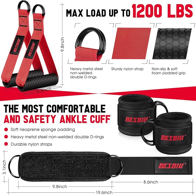 Heavy Resistance Bands for Working Out, 300lbs/360lb/420lb Exercise Bands Workout Bands with Handles, Door Anchor, Ankle Straps, Home Gym Workout Equipment for Men Fitness Strength Training Stretching