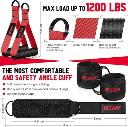 Heavy Resistance Bands for Working Out, 300lbs/360lb/420lb Exercise Bands Workout Bands with Handles, Door Anchor, Ankle Straps, Home Gym Workout Equipment for Men Fitness Strength Training Stretching