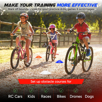 Pro Disc Cones (Set of 50) - Agility Soccer Cones with Carry Bag and Holder for Sports Training