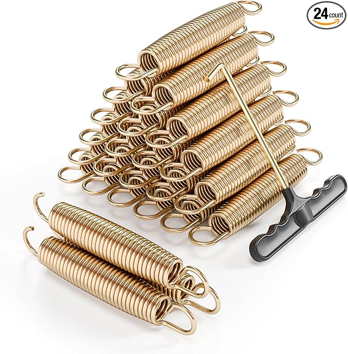 Trampoline Springs Heavy Duty with Swivel & Straight Hooks, Stainless Steel Trampoline Accessories Ideal Spring Replacement, Includes T-Hook Tool
