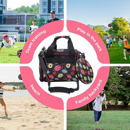 CROWN ME Disc Golf Set, Donut Starter Disc Golf Disc Set with Nice Donut Printing Bag